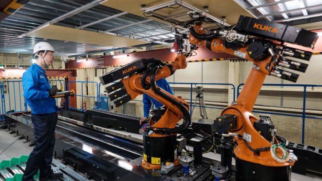   Robots could become commonplace in construction, with firms replacing aging workers. (GETTY IMAGES) 