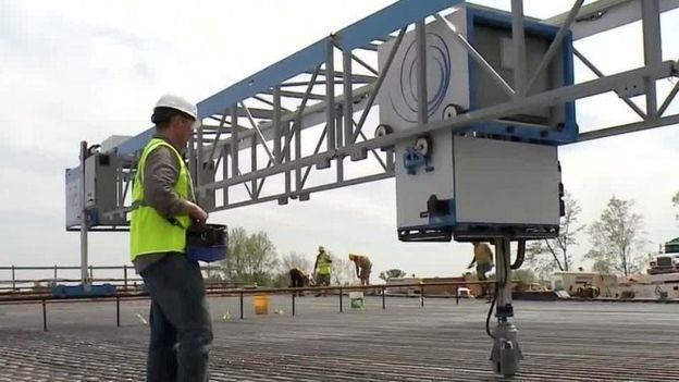   TyBot accelerates the process of reinforcing steel bars in concrete structures. (JEREMY SEAROCK) 