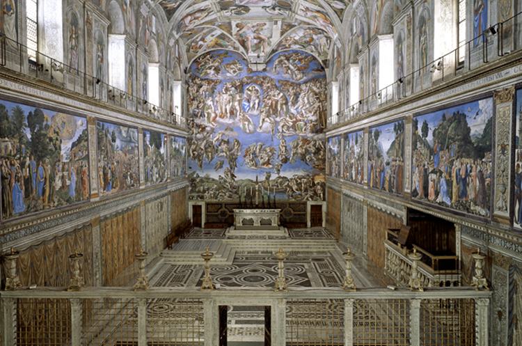 El "Juicio Final" de Miguel Ángel en la Capilla Sixtina, en el Vaticano.