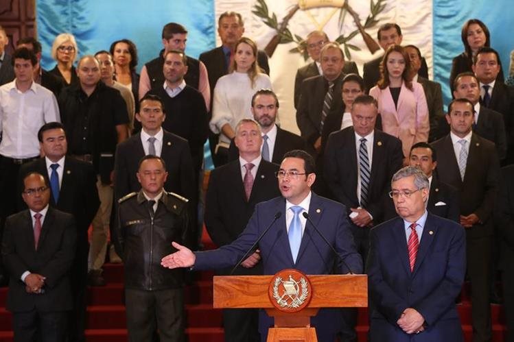 El pasado lunes 7 de enero, el presidente Jimmy Morales dirigió un mensaje a la República sobre el accionar de la Comisión Internacional Contra la Impunidad en Guatemala (Cicig). (Foto Prensa Libre: Esbin García)