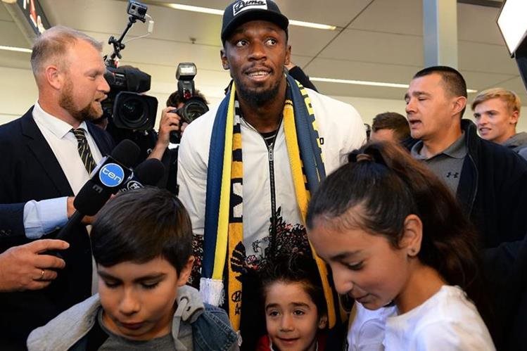   Usain Bolt, Ancient Soldier and Olympic Medal, arrived in Australia to play for the Central Coast Mariners. (Photo Prensa Libre: AFP). 