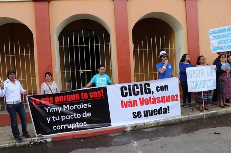 Protesta en Quiché.(Prensa Libre: Héctor Cordero)