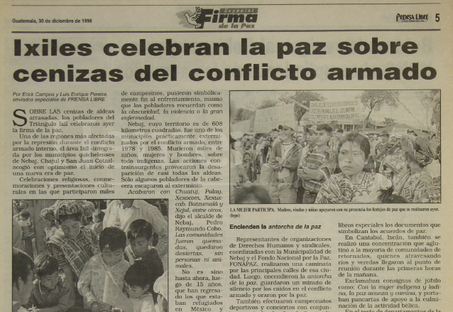 Gobierno Y Urng Firman La Paz En 1996 9266